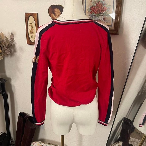 Herritage Brand Tommy Hilfiger Stripe Sleeve Nautical Preppy Sweater - Picture 6 of 8